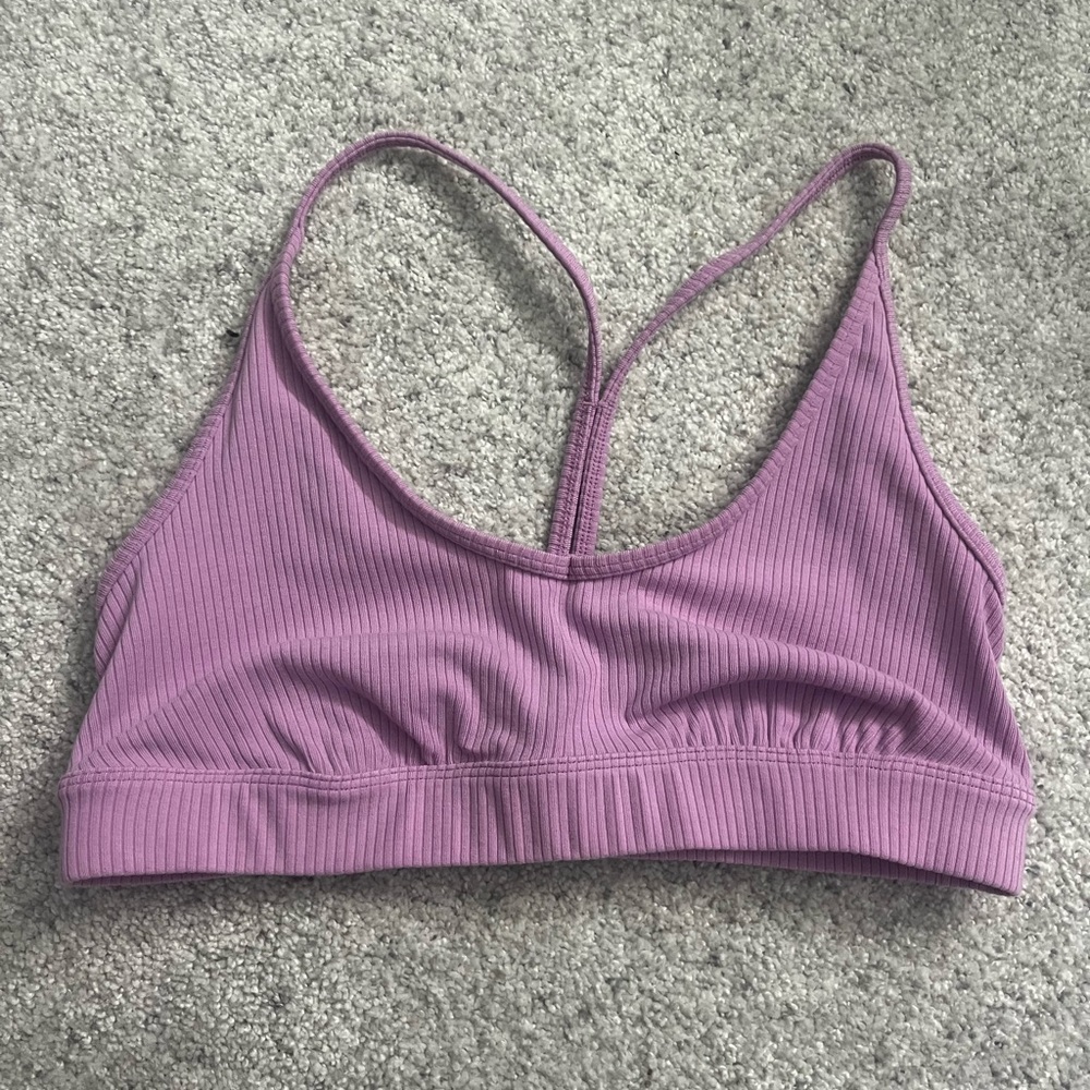 ALO Yoga Mauve Ribbed Sports Bra ~ never worn